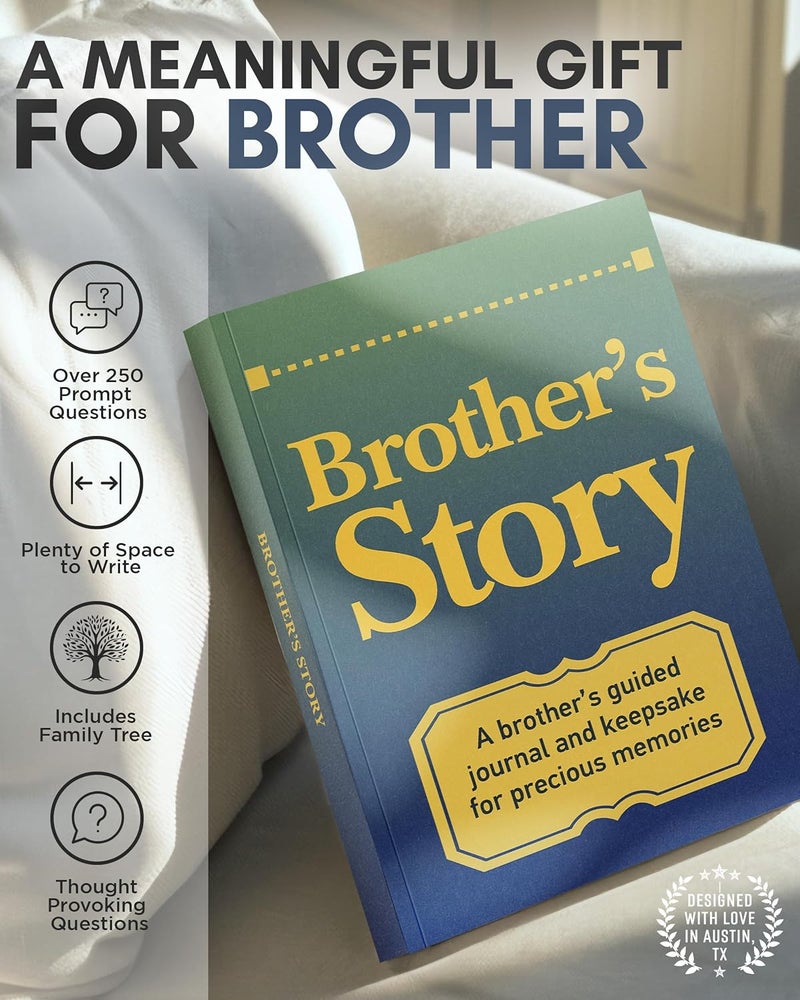 Coco & Lan Brother's Story Journal: A Meaningful Keepsake for Brother to Share His Life Journey and Memories, Book Includes 250+ Prompt Questions, Sentimental Gifts Idea for Father's Day, Birthday, Christmas - Image 2